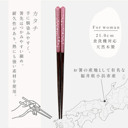 21.0cm 若狭塗箸 春だより.|s5